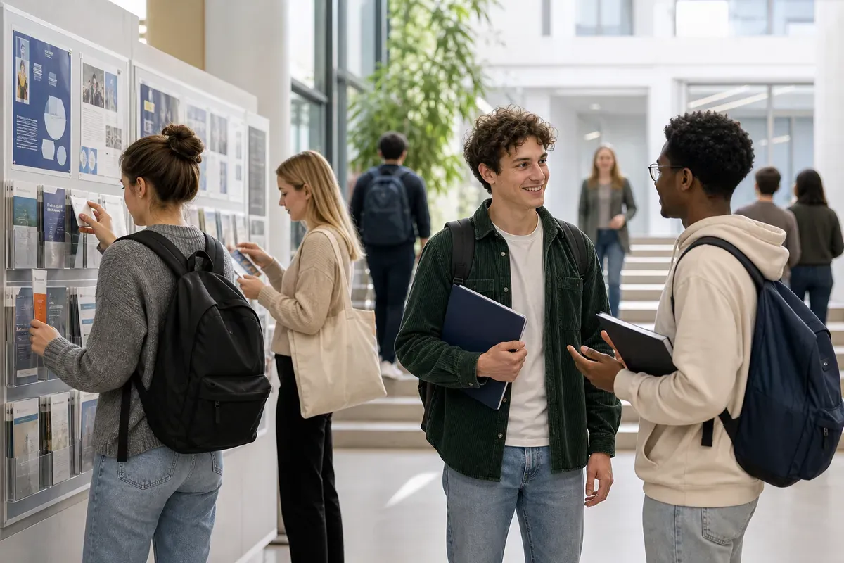 Studierende informieren sich über Bachelor- und Masterabschlüsse an der Hochschule